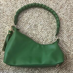 Green Braided Handle Women's Bag